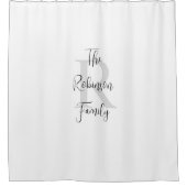 Mit Monogramm Papierhandtuch, weiß und schwarz Duschvorhang (Vorderseite)