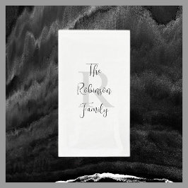 Mit Monogramm Papierhandtuch, weiß und schwarz Serviette