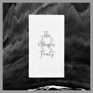 Mit Monogramm Papierhandtuch, weiß und schwarz Serviette