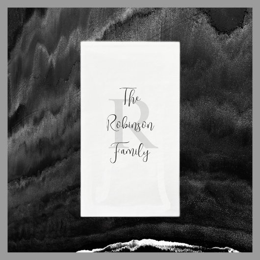 Mit Monogramm Papierhandtuch, weiß und schwarz Serviette