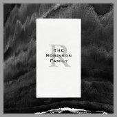 Mit Monogramm Papierhandtuch, weiß und schwarz Serviette