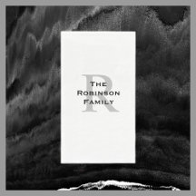 Mit Monogramm Papierhandtuch, weiß und schwarz