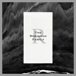 Mit Monogramm Papierhandtuch, weiß und schwarz Serviette