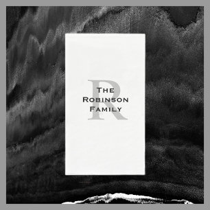 Mit Monogramm Papierhandtuch, weiß und schwarz Serviette