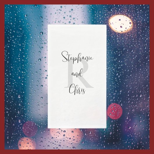 Mit Monogramm Papierhandtuch, weiß und schwarz Serviette