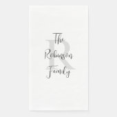 Mit Monogramm Papierhandtuch, weiß und schwarz Serviette (Vorderseite)