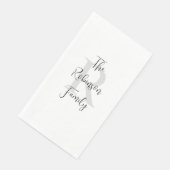 Mit Monogramm Papierhandtuch, weiß und schwarz Serviette (Ecke)