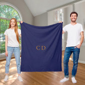 Mit Monogramm Paradeäußerungen in Navy-Blau Fleecedecke