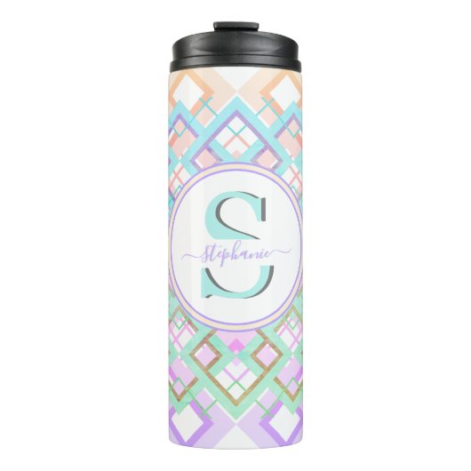 Mit Monogramm Pastel Custom Tumbler Geschenk für s Thermosbecher (Vorderseite)