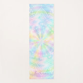Mit Monogramm Pastel Holographic Mandala Yogamatte (Vorderseite)