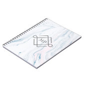 Mit Monogramm Pastel Marble Stone Notizblock (Linke Seite)