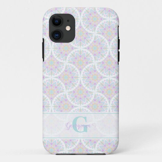 Mit Monogramm Pastel Rainbow Sundae Case-Mate iPhone Hülle (Rückseite)