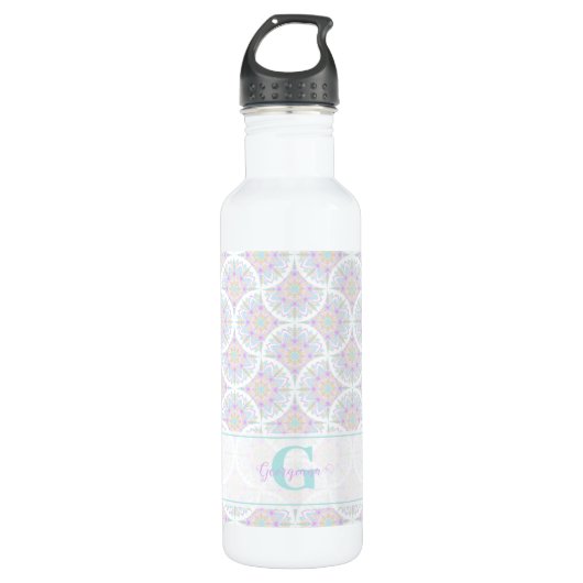 Mit Monogramm Pastel Rainbow Sundae Edelstahlflasche (Vorderseite)
