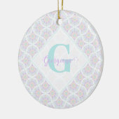 Mit Monogramm Pastel Rainbow Sundae Keramik Ornament (Links)