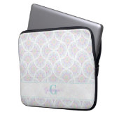 Mit Monogramm Pastel Rainbow Sundae Laptopschutzhülle (Vorderseite Links)