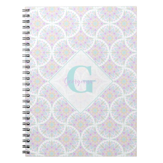 Mit Monogramm Pastel Rainbow Sundae Notizblock (Vorderseite)