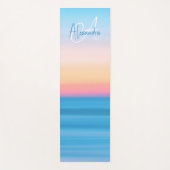Mit Monogramm Pastell Beach Sunset Custom Yogamatte (Vorderseite)