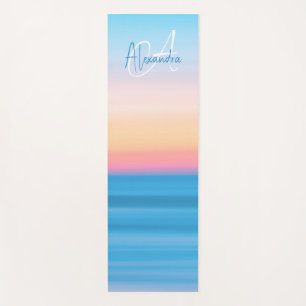 Mit Monogramm Pastell Beach Sunset Custom Yogamatte