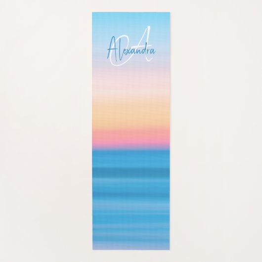 Mit Monogramm Pastell Beach Sunset Custom Yogamatte (Vorderseite)