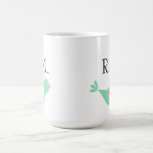 Mit Monogramm Pastell Green Bird Kaffeetasse (Mittel)