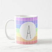 Mit Monogramm Pastell Rainbow Farbige Streifen Kaffeetasse (Links)