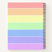 Mit Monogramm Pastell Rainbow Farbige Streifen Notizblock (Rückseite)