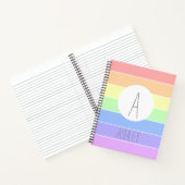 Mit Monogramm Pastell Rainbow Farbige Streifen Notizblock (Innenseite)