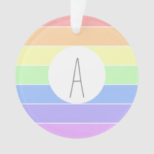 Mit Monogramm Pastell Rainbow Farbige Streifen Ornament