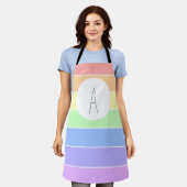 Mit Monogramm Pastell Rainbow Farbige Streifen Schürze (Getragen)