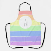 Mit Monogramm Pastell Rainbow Farbige Streifen Schürze (Vorderseite)