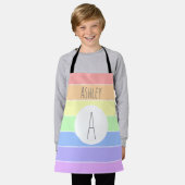Mit Monogramm Pastell Rainbow Farbige Streifen Schürze (Getragen)