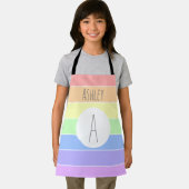 Mit Monogramm Pastell Rainbow Farbige Streifen Schürze (Insitu)