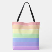 Mit Monogramm Pastell Rainbow Farbige Streifen Tasche (Rückseite)