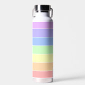 Mit Monogramm Pastell-Regenbogen Farbige Streifen Trinkflasche (Vorne)