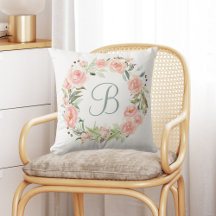 Mit Monogramm Pastell Rosa Blume Kranz