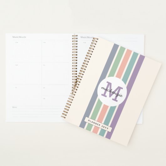 Mit Monogramm Pastell Streifen Personalisiert Planer (Anzeige)