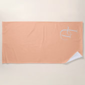 Mit Monogramm - pastellorange fest Strandtuch (Vorderseite)