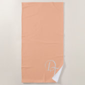 Mit Monogramm - pastellorange fest Strandtuch (Vorderseite)