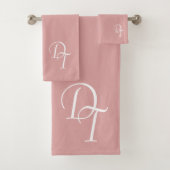 Mit Monogramm - pastellrosa Badhandtuch Set (Insitu)