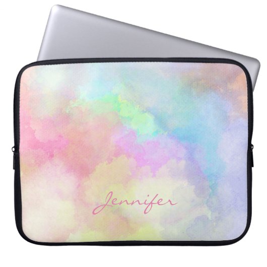 Mit Monogramm Pastinalfarben Laptopschutzhülle (Vorderseite)
