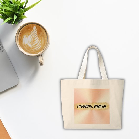 Mit Monogramm Peach und Gold Business | Jumbo Stoffbeutel