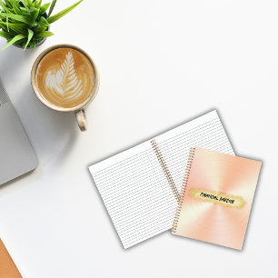 Mit Monogramm Peach und Gold Business   Notizblock