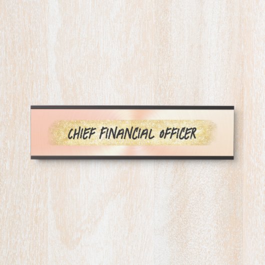 Mit Monogramm Peach und Gold Business | Türschild (Vorderseite )