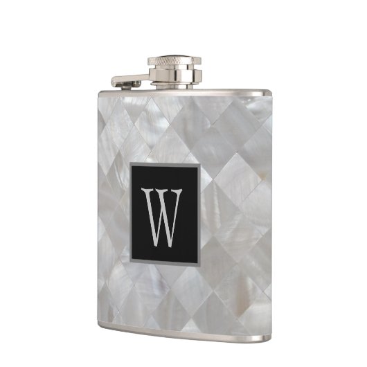 Mit Monogramm Perle Flachmann (Links)