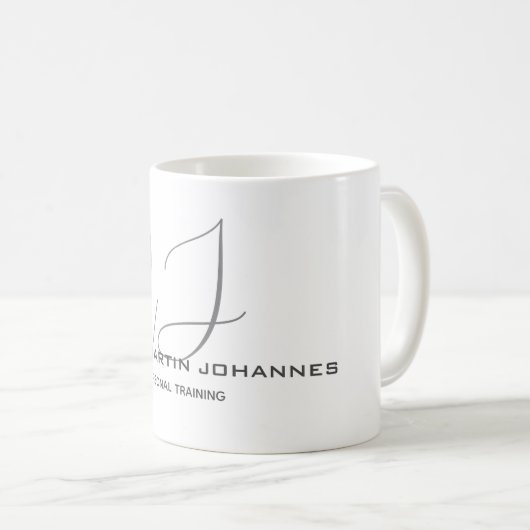 Mit Monogramm Personal Trainer Kaffeetasse (VorderseiteRechts)