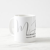 Mit Monogramm Personal Trainer Kaffeetasse (Vorderseite Links)