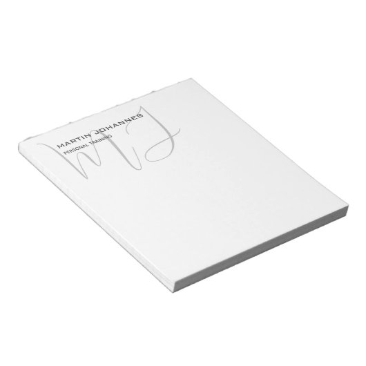 Mit Monogramm Personal Trainer Notizblock (angewinkelt)