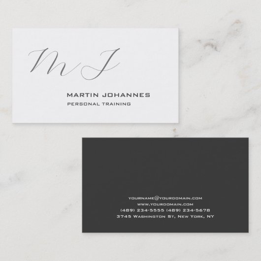 Mit Monogramm Personal Trainer Visitenkarte (Vorne/Hinten)