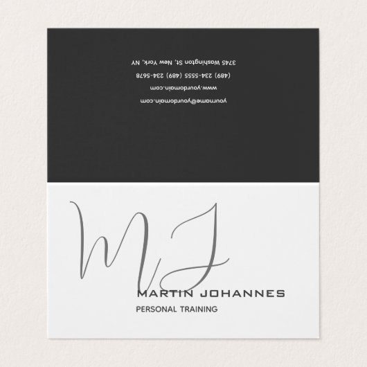 Mit Monogramm Personal Trainer Visitenkarten (Außenseite Aufgefaltet)