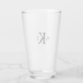 Mit Monogramm Personalisiert mit Ihren Initialen Glas (Rückseite)